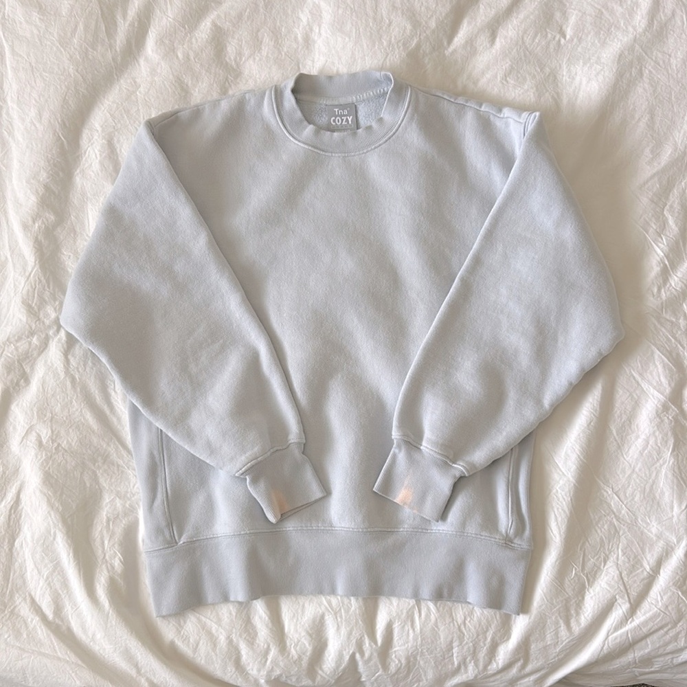Tna Cozy Boyfriend Fleece Crewneck Sweatshirt *Flawed